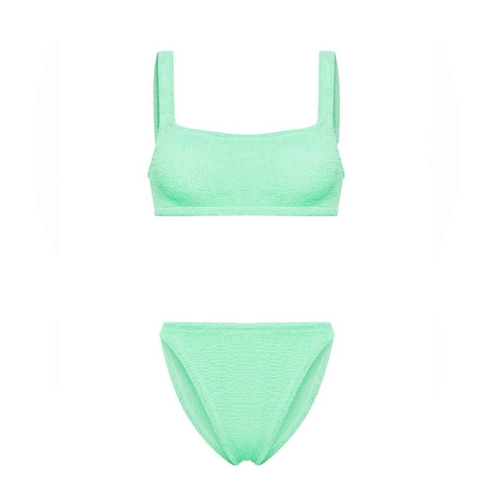 Hunza G Light Green Xandra Crinkled Bikini Set